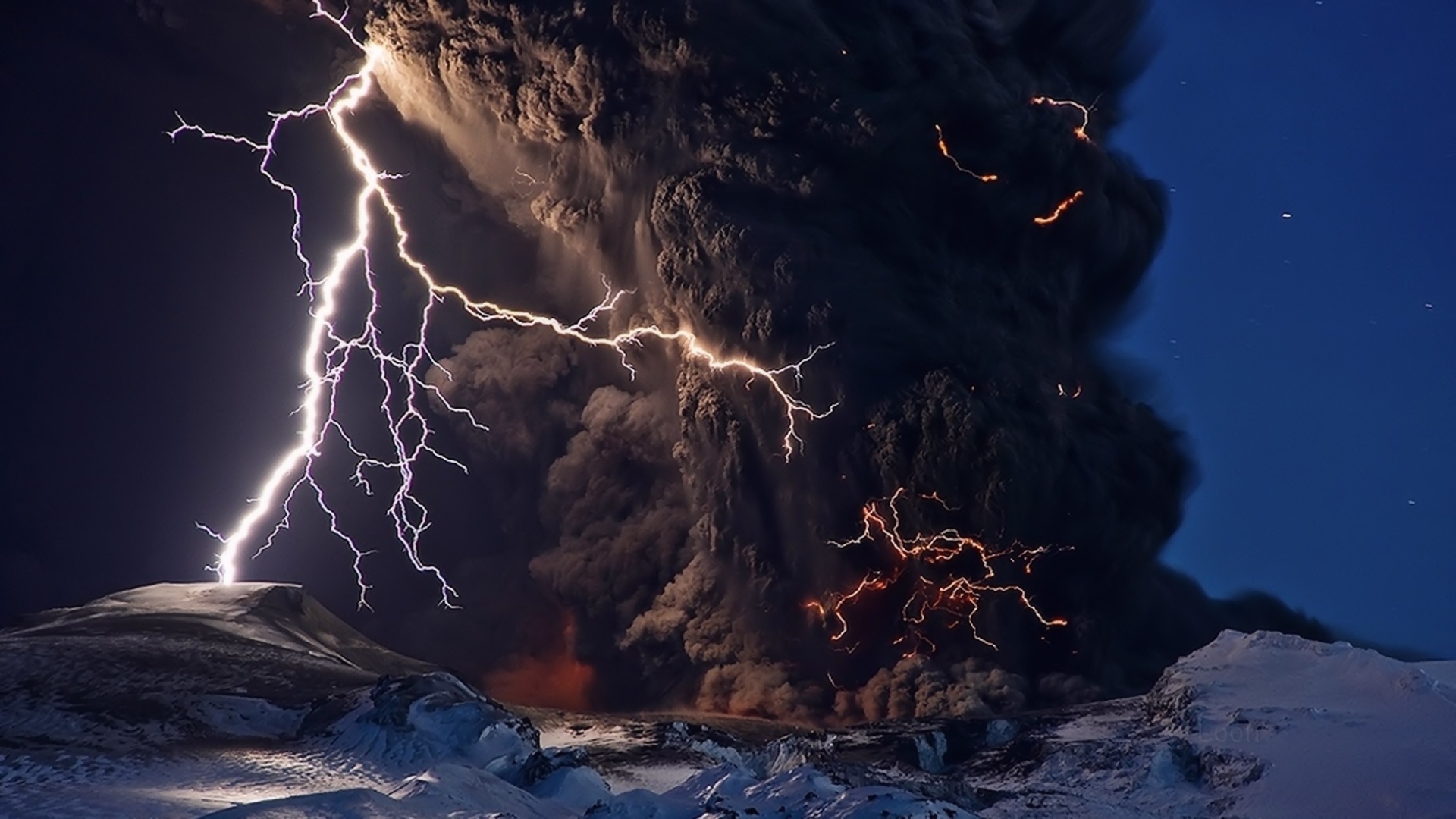火山爆发和闪电