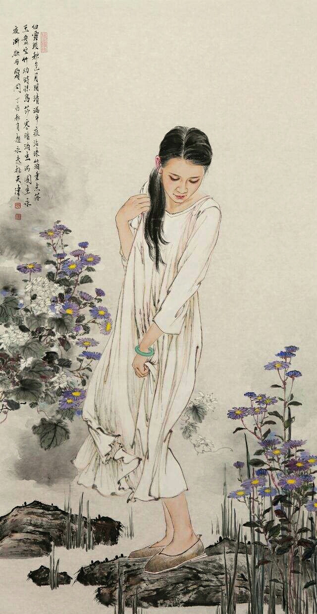 近现代画家赵永夫仕女图精选画作