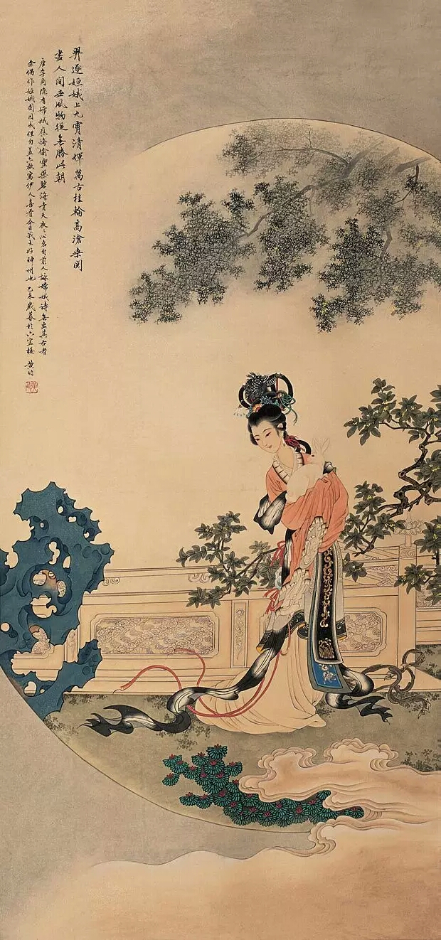 中国著名工笔画黄均大师仕女图精选画作赏析a篇