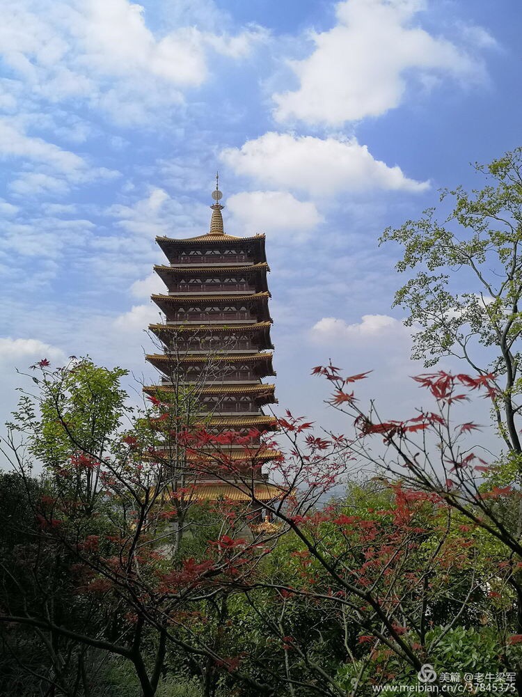 29,从牛首山古寺一侧看佛顶塔