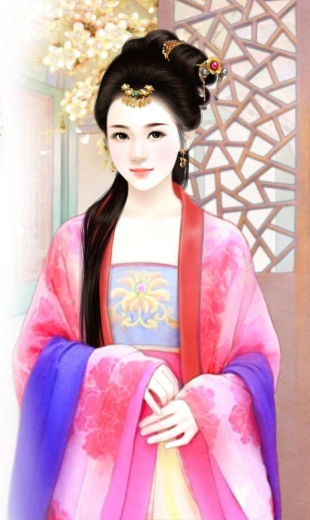 风华绝代,倾国倾城,55幅手绘古风佳丽壁纸,一邂逅