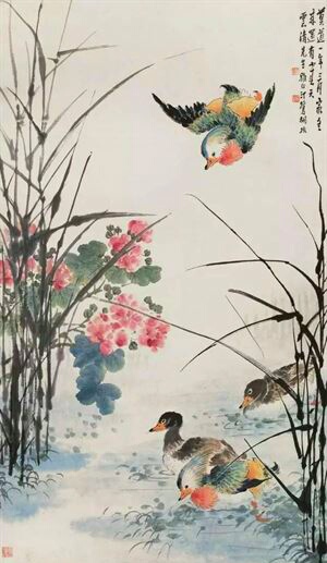 中国著名大师胡汀鹭精彩花鸟画作品