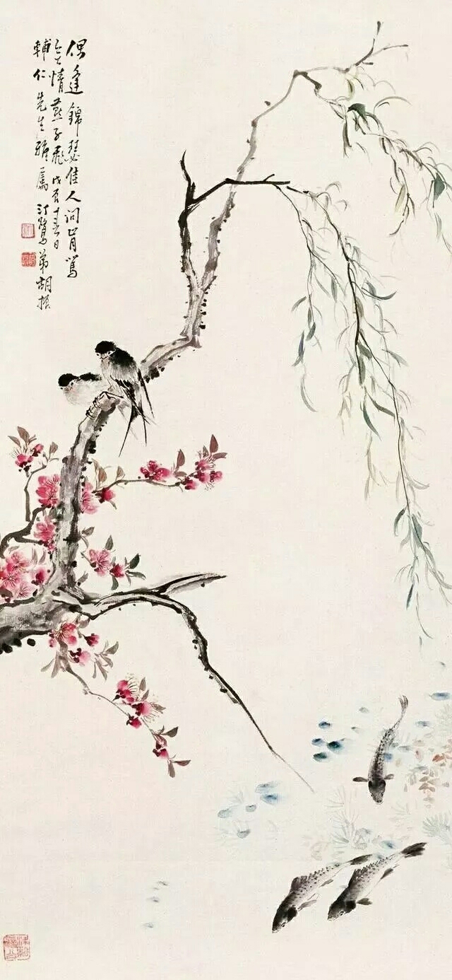 中国著名大师胡汀鹭精彩花鸟画作品