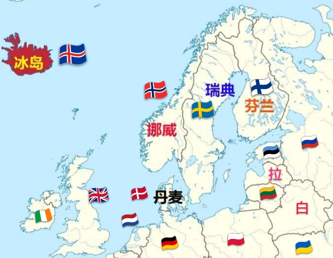北欧五国地图