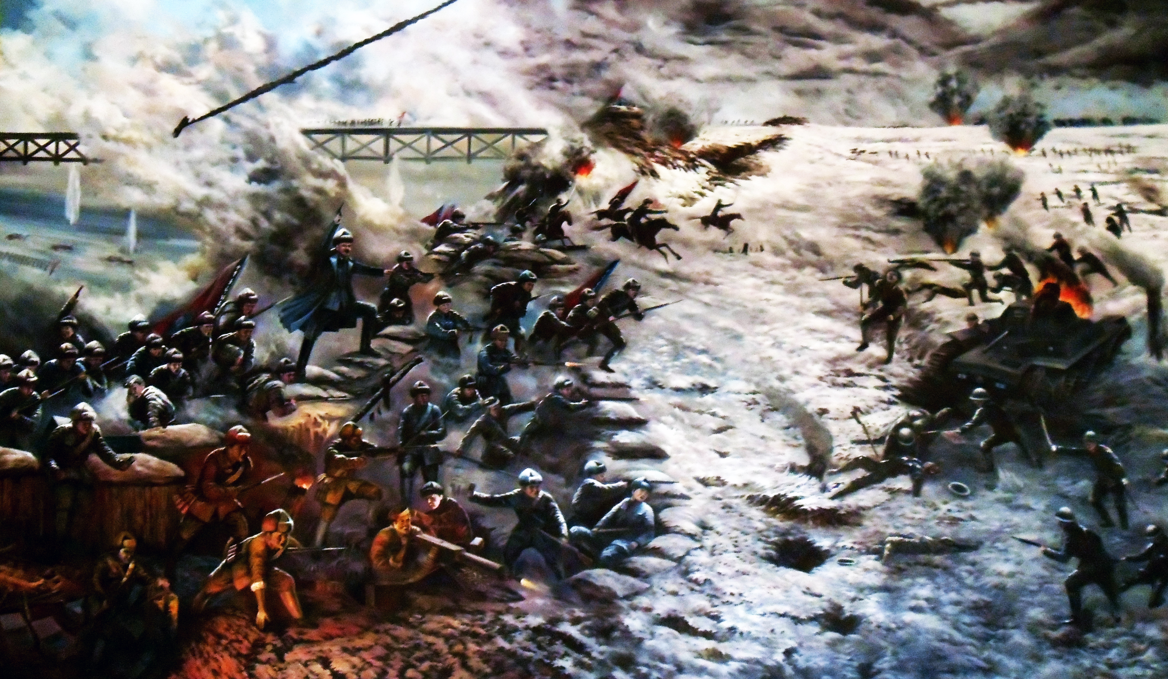 油画《马占山江桥保卫战》为纪念反法西斯胜利70周年创作