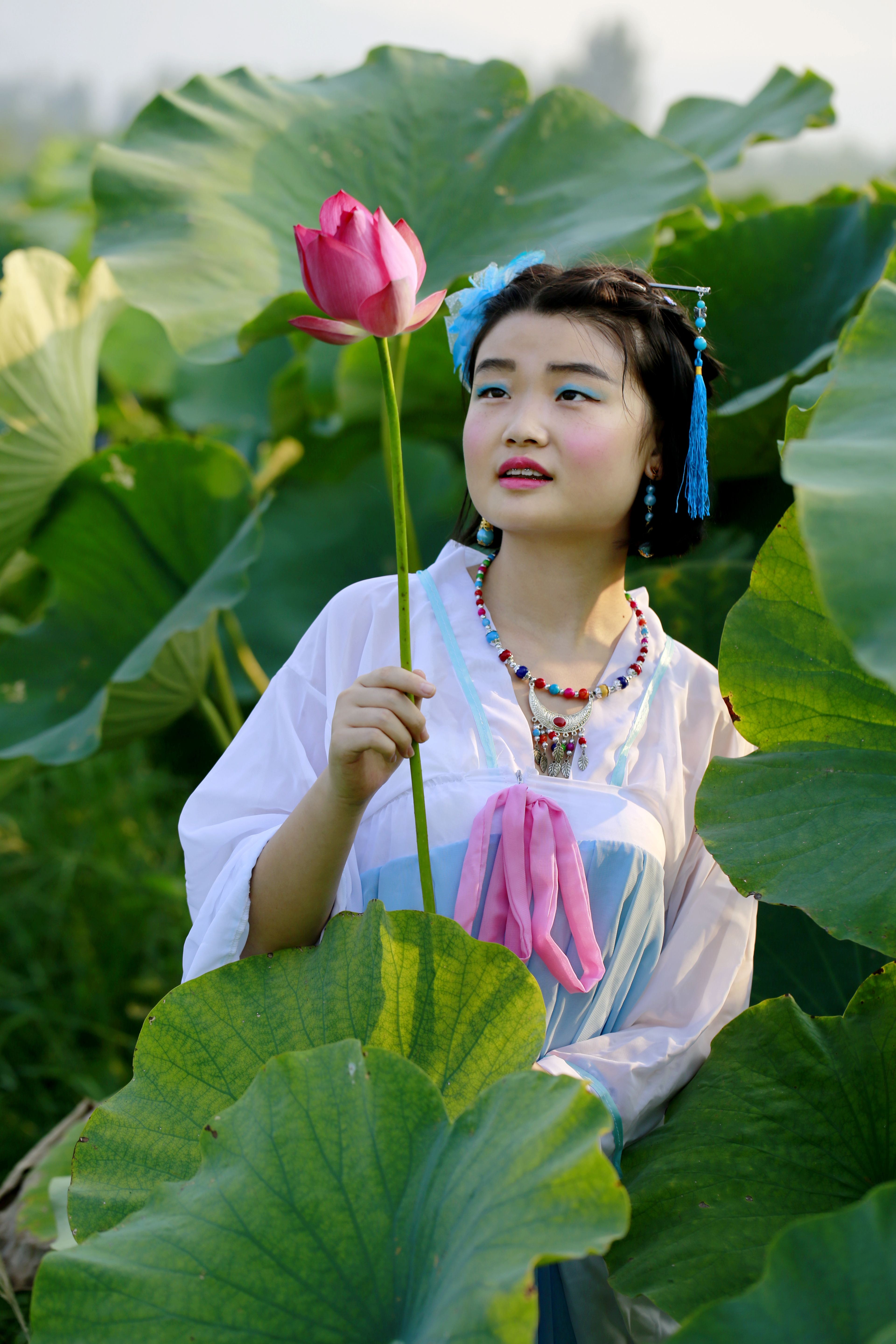 菡萏香连十顷陂 小姑贪戏采莲迟