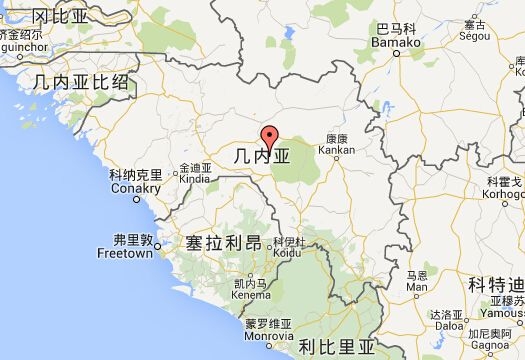 几内亚,几内亚比绍,塞拉利昂,利比里亚的地理位置