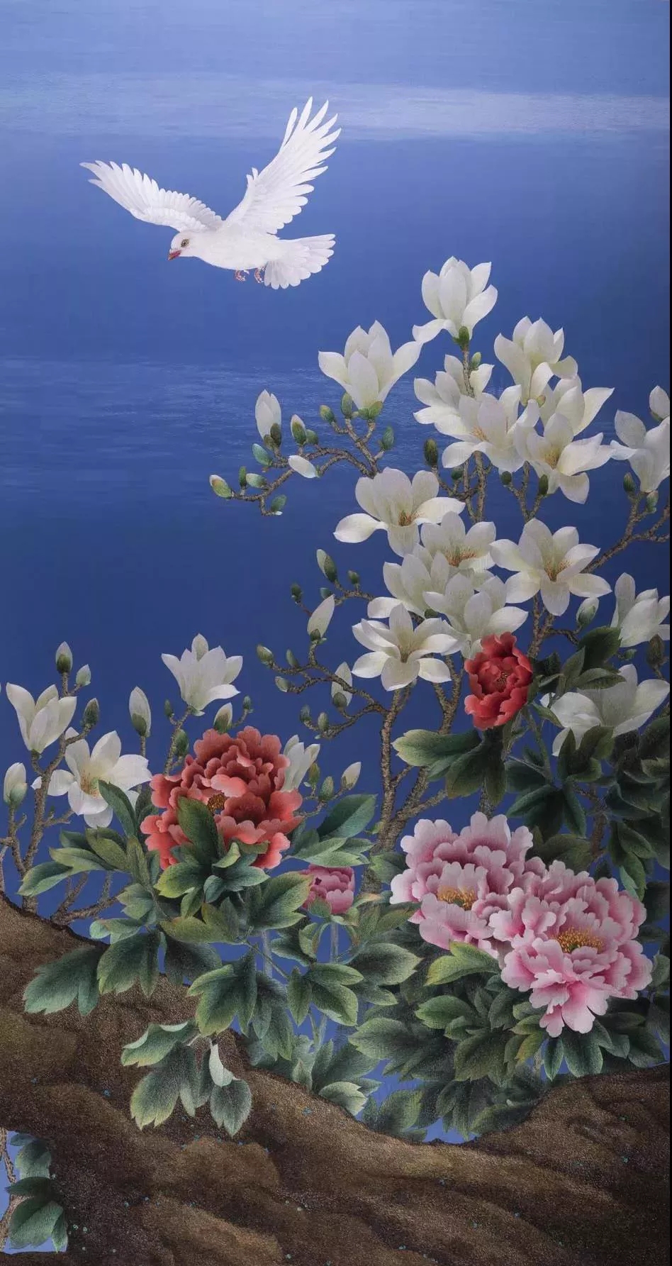 巨幅苏绣作品玉兰飘香绽放中国进博会