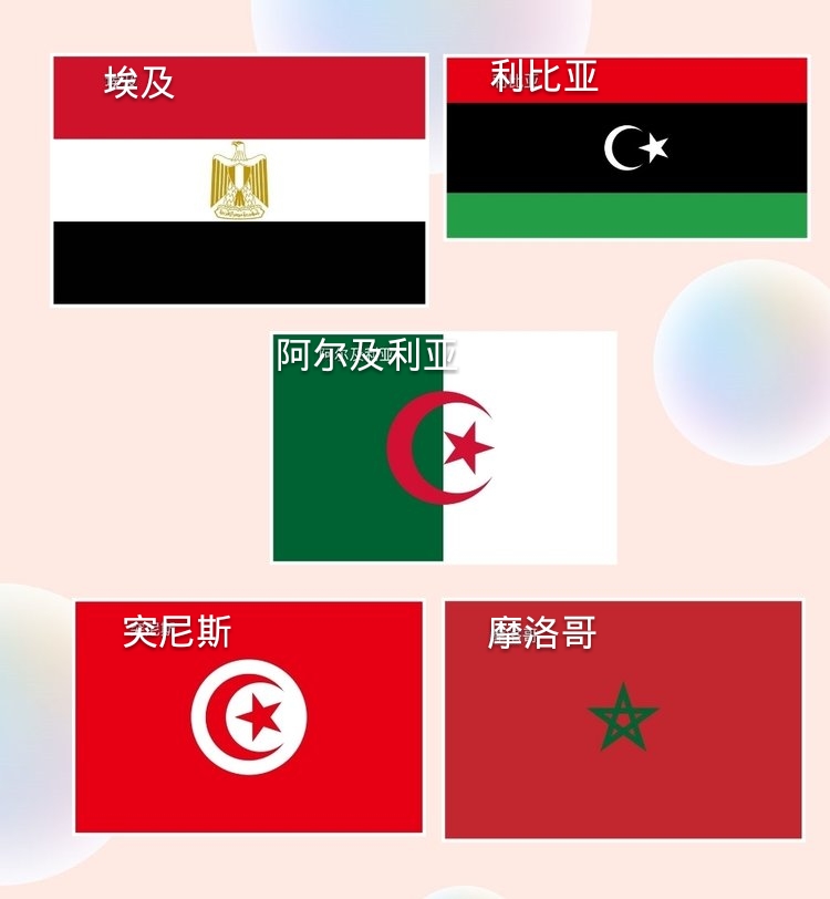 非洲国家的地理位置与国旗