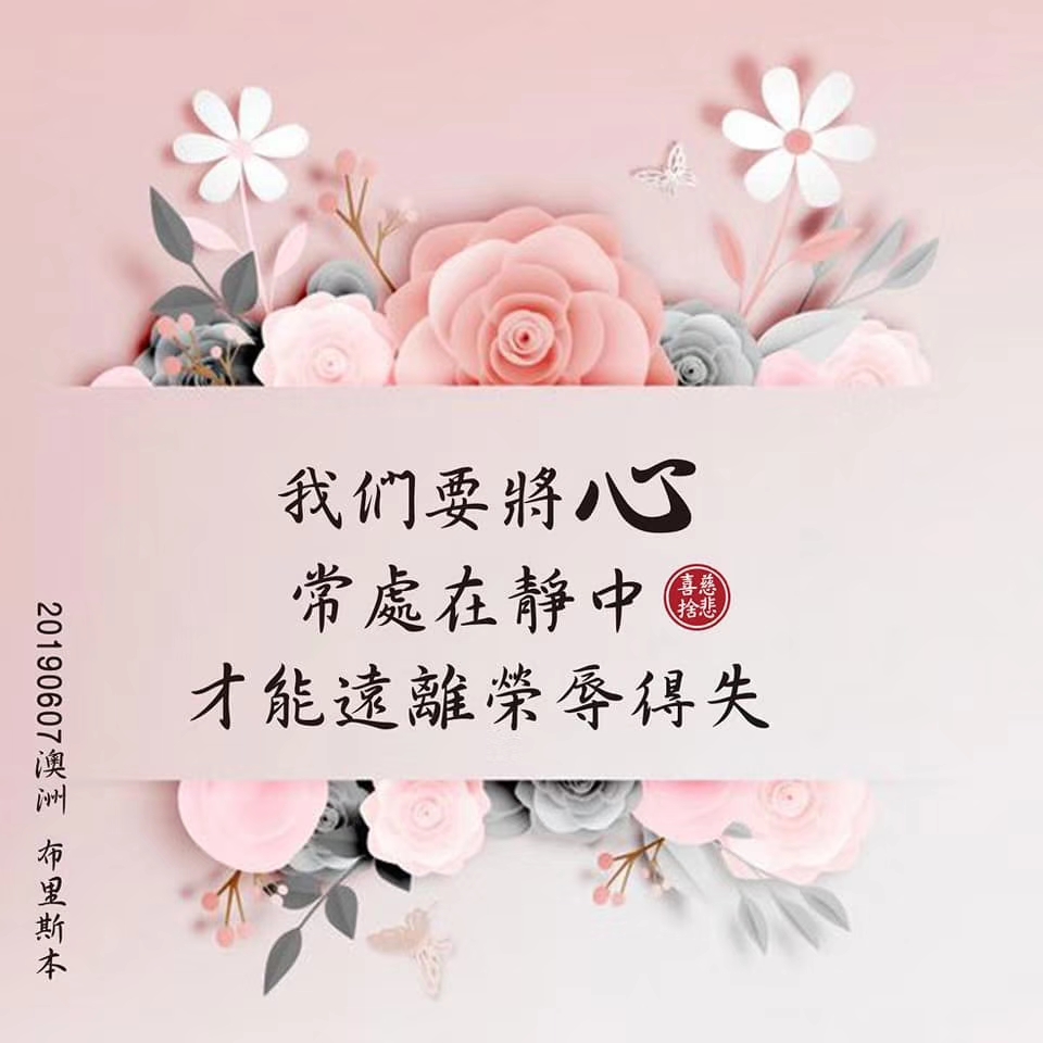 我们要参 悟 佛 陀的智慧,不要轻而易举的起心动念,这样才能达到"心静